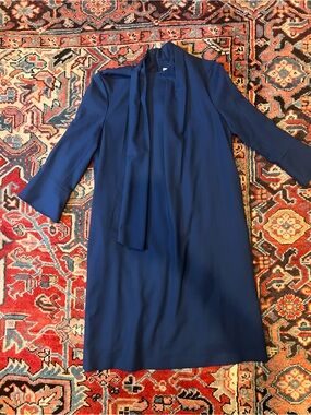 NWT The Fold Blakeney Dress with attached scarf in indigo— women’s 6